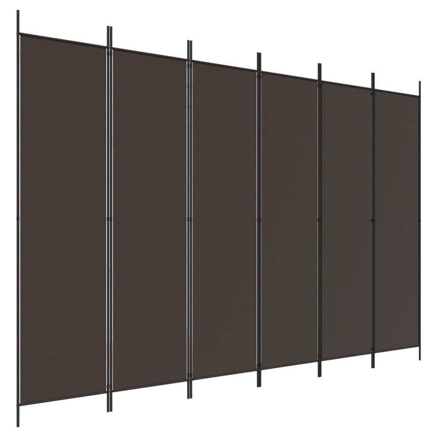 Kamerscherm Met 6 Panelen Stof 300 x 200 cm Bruin