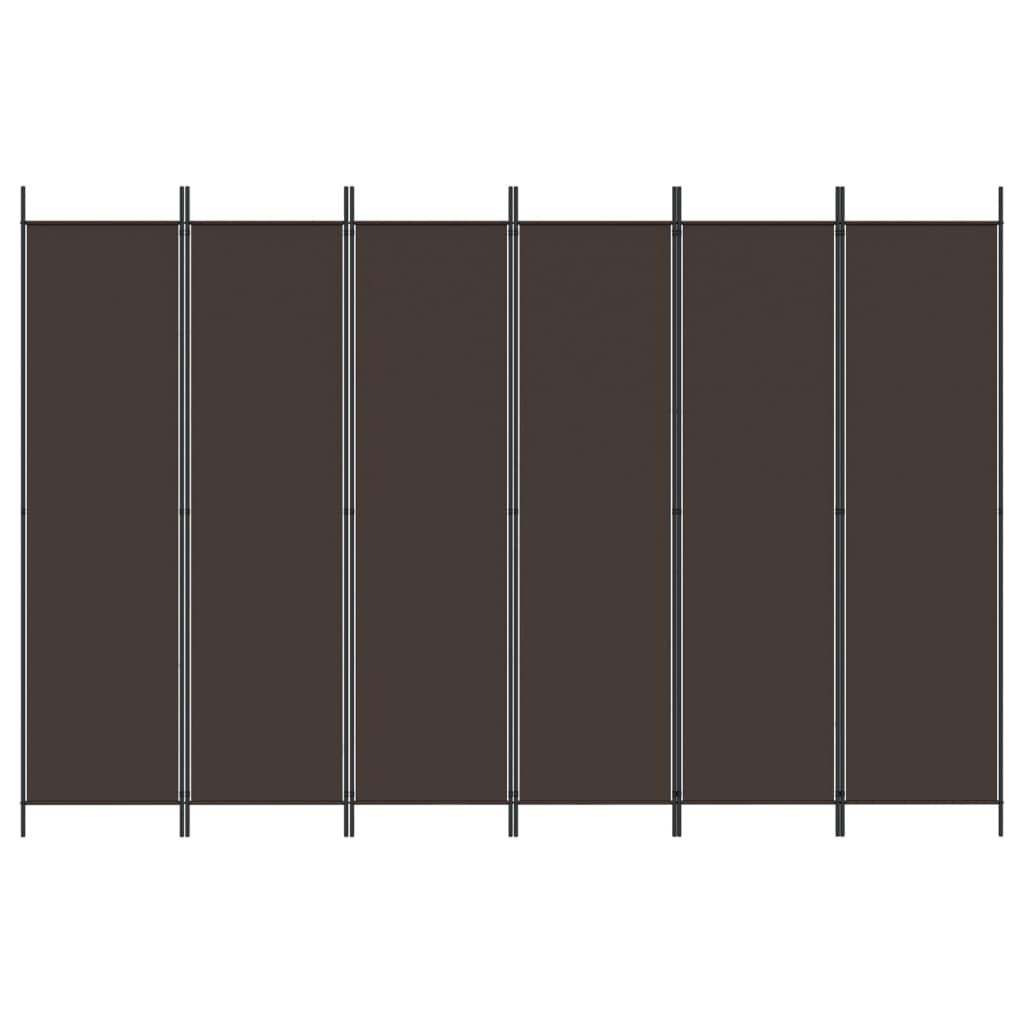 Kamerscherm Met 6 Panelen Stof 300 x 200 cm Bruin