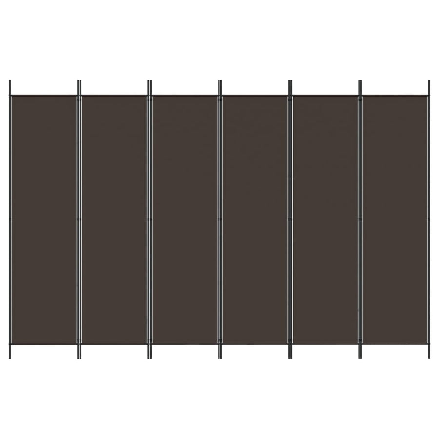 Kamerscherm Met 6 Panelen Stof 300 x 200 cm Bruin