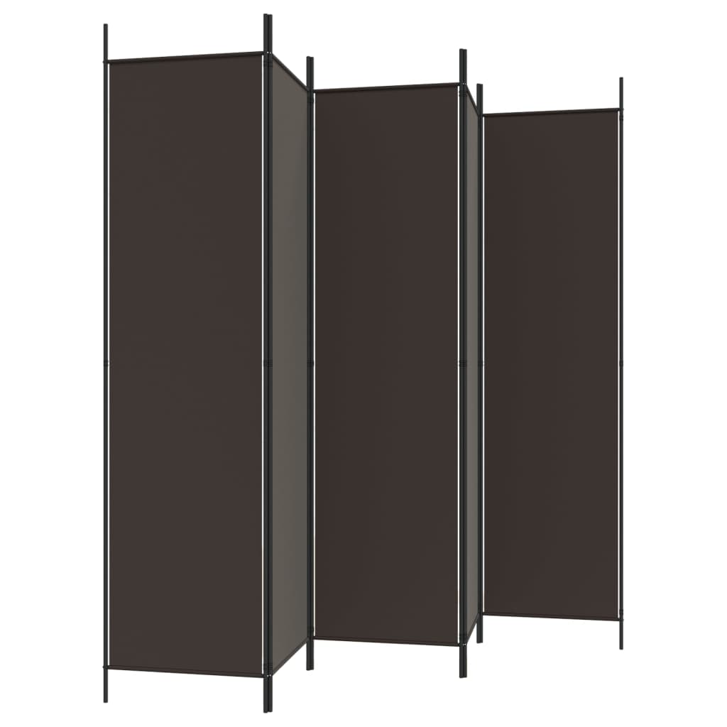 Kamerscherm Met 6 Panelen Stof 300 x 200 cm Bruin