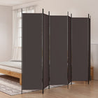 6-Panel Room Divider 300x200 cm Fabric Brown