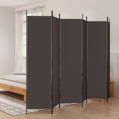 Kamerscherm Met 6 Panelen Stof 300 x 200 cm Bruin