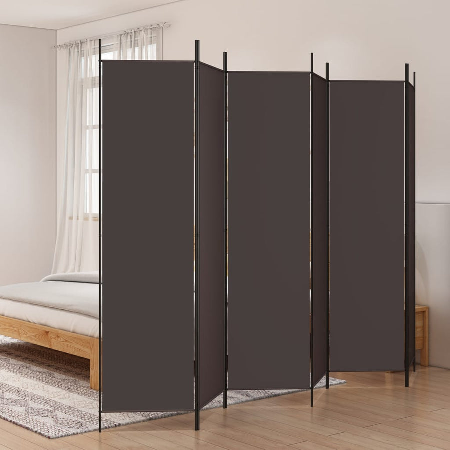 Kamerscherm Met 6 Panelen Stof 300 x 200 cm Bruin
