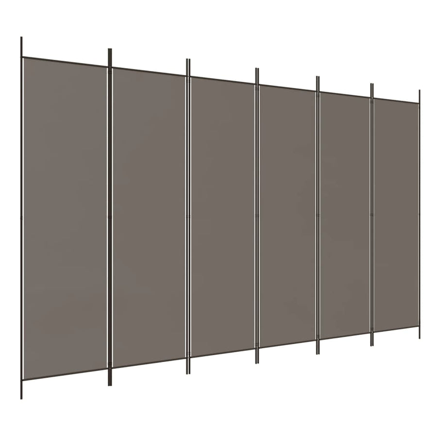 Kamerscherm Met 6 Panelen 300X200 Cm Stof Antracietkleurig