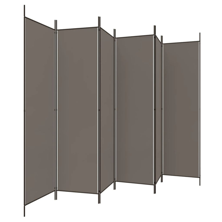 Kamerscherm Met 6 Panelen 300X200 Cm Stof Antracietkleurig