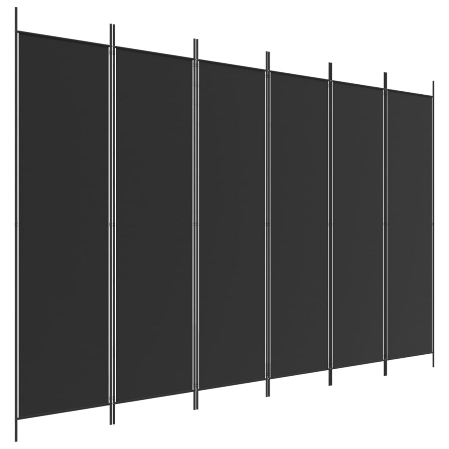 Kamerscherm Met 6 Panelen 300X200 Cm Stof Zwart