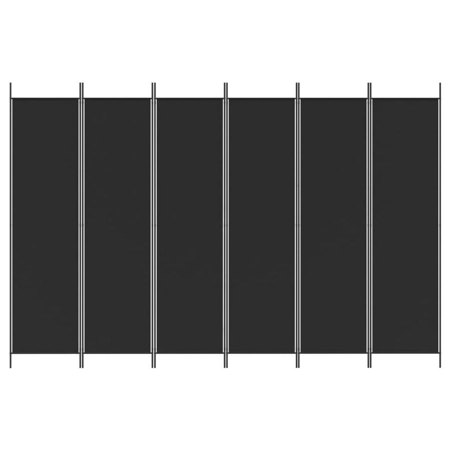 Kamerscherm Met 6 Panelen 300X200 Cm Stof Zwart
