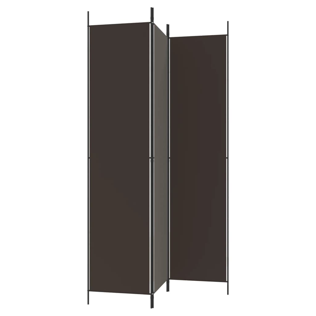 Kamerscherm Met 3 Panelen 150X220 Cm Stof Bruin