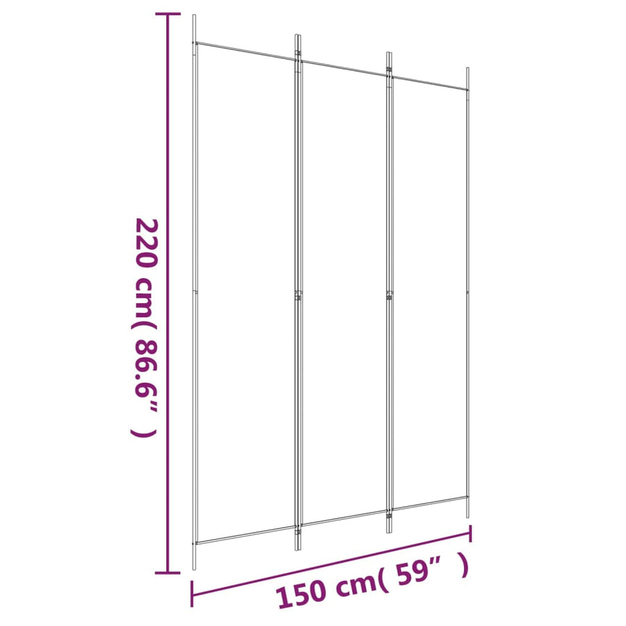 Kamerscherm Met 3 Panelen 150X220 Cm Stof Bruin