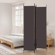Kamerscherm 3 panelen 150x220 cm stof bruin