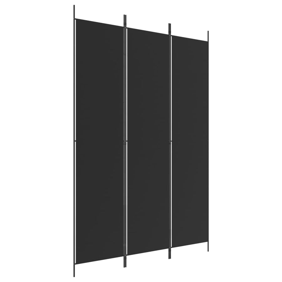 Kamerscherm Met 3 Panelen 150X220 Cm Stof Zwart