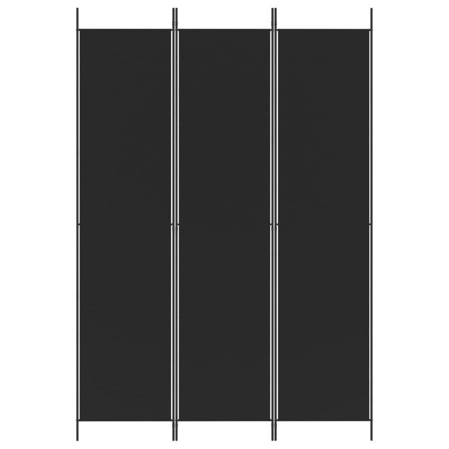 Kamerscherm Met 3 Panelen 150X220 Cm Stof Zwart