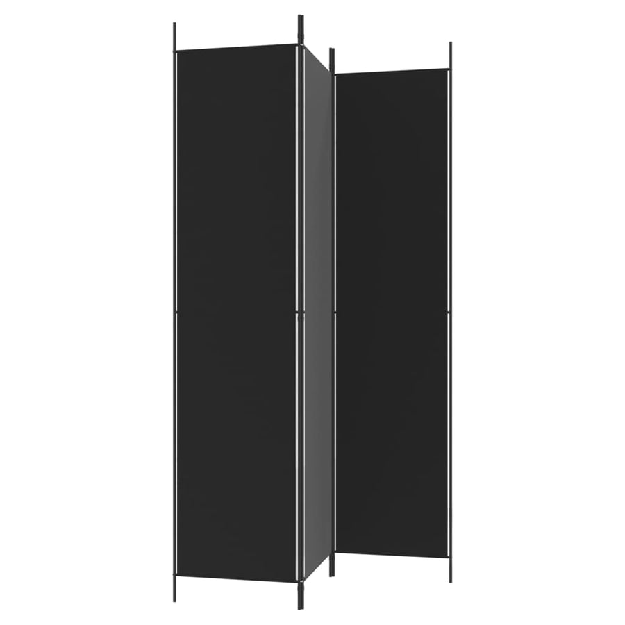 Kamerscherm Met 3 Panelen 150X220 Cm Stof Zwart