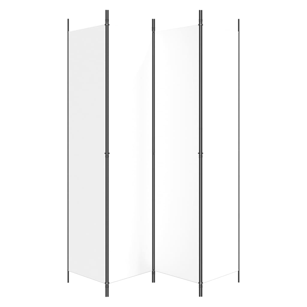 Kamerscherm Met 4 Panelen 200X220 Cm Stof Wit