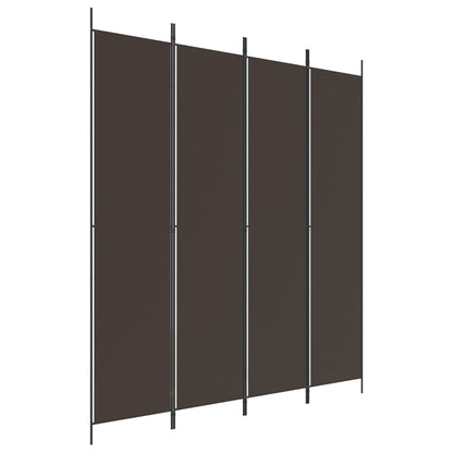 Kamerscherm Met 4 Panelen 200X220 Cm Stof Bruin