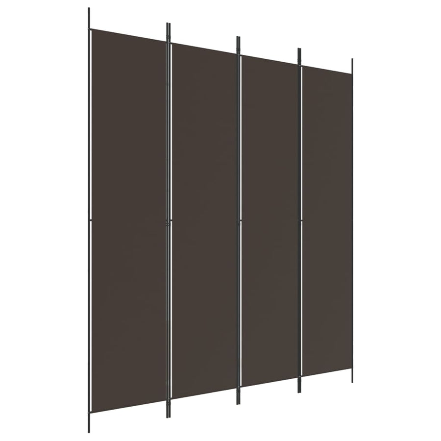 Kamerscherm Met 4 Panelen 200X220 Cm Stof Bruin
