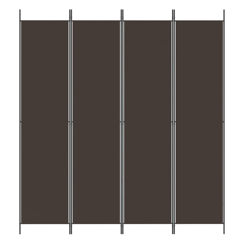 Kamerscherm Met 4 Panelen 200X220 Cm Stof Bruin
