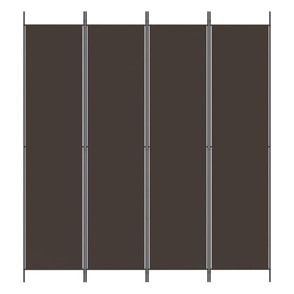 Kamerscherm Met 4 Panelen 200X220 Cm Stof Bruin
