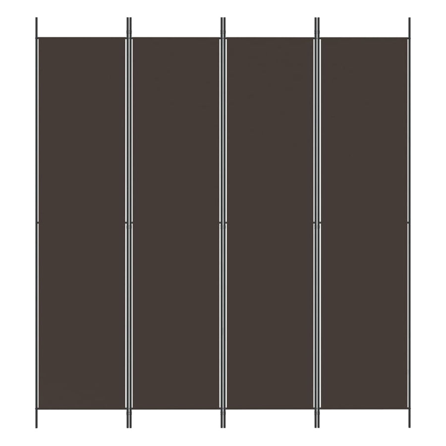 Kamerscherm Met 4 Panelen 200X220 Cm Stof Bruin