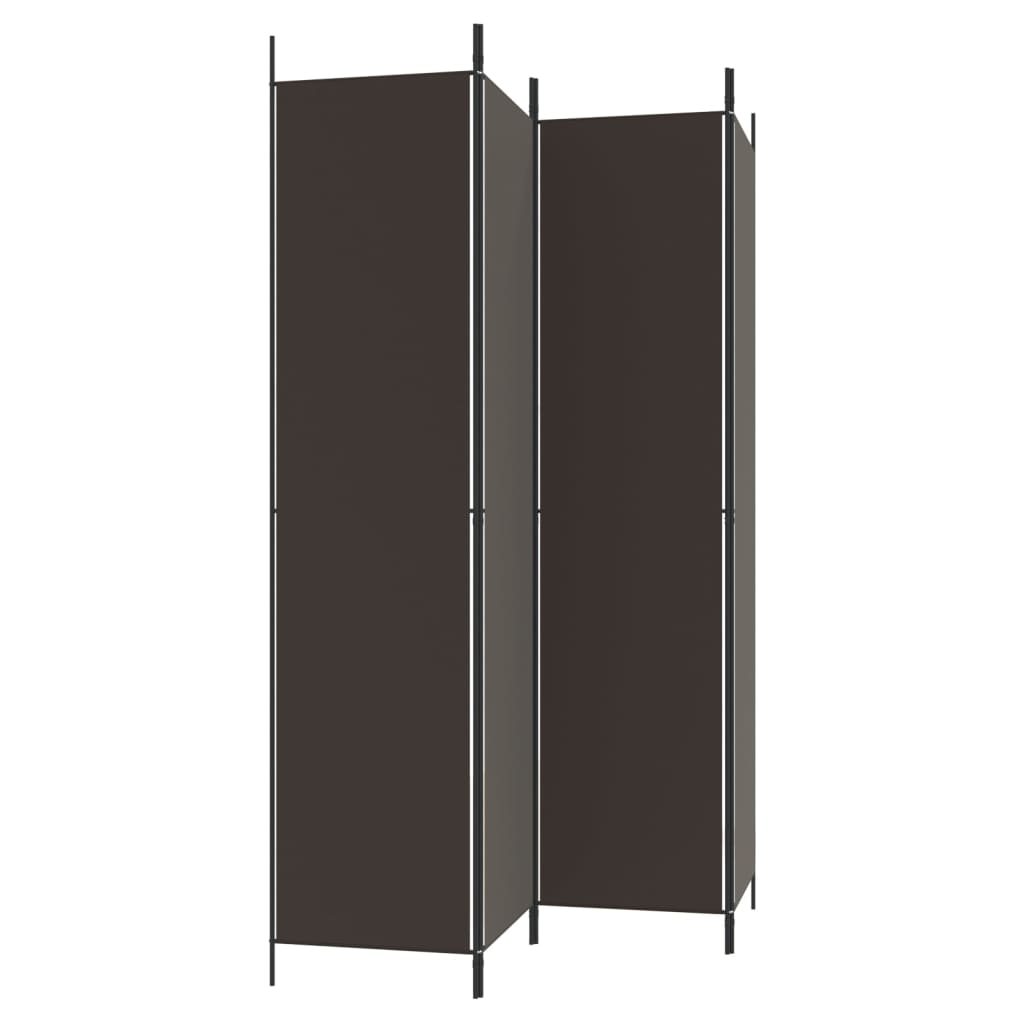 Kamerscherm Met 4 Panelen 200X220 Cm Stof Bruin