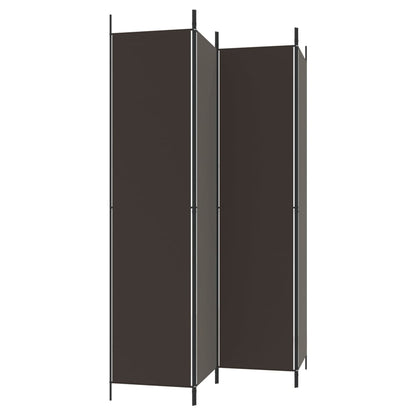 Kamerscherm Met 4 Panelen 200X220 Cm Stof Bruin