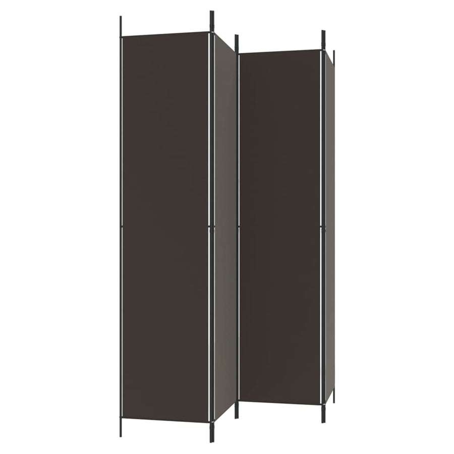 Kamerscherm Met 4 Panelen 200X220 Cm Stof Bruin