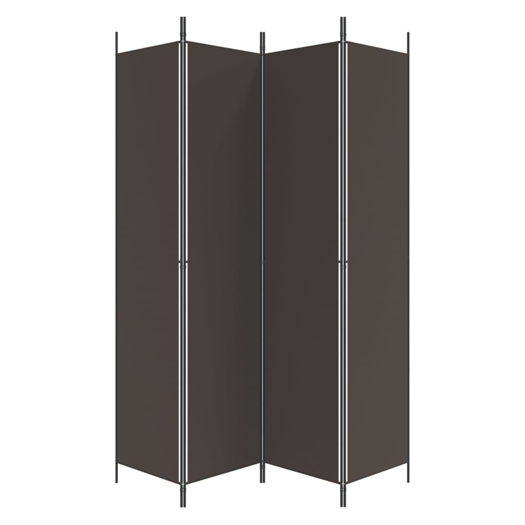 Kamerscherm Met 4 Panelen 200X220 Cm Stof Bruin