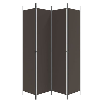 Kamerscherm Met 4 Panelen 200X220 Cm Stof Bruin