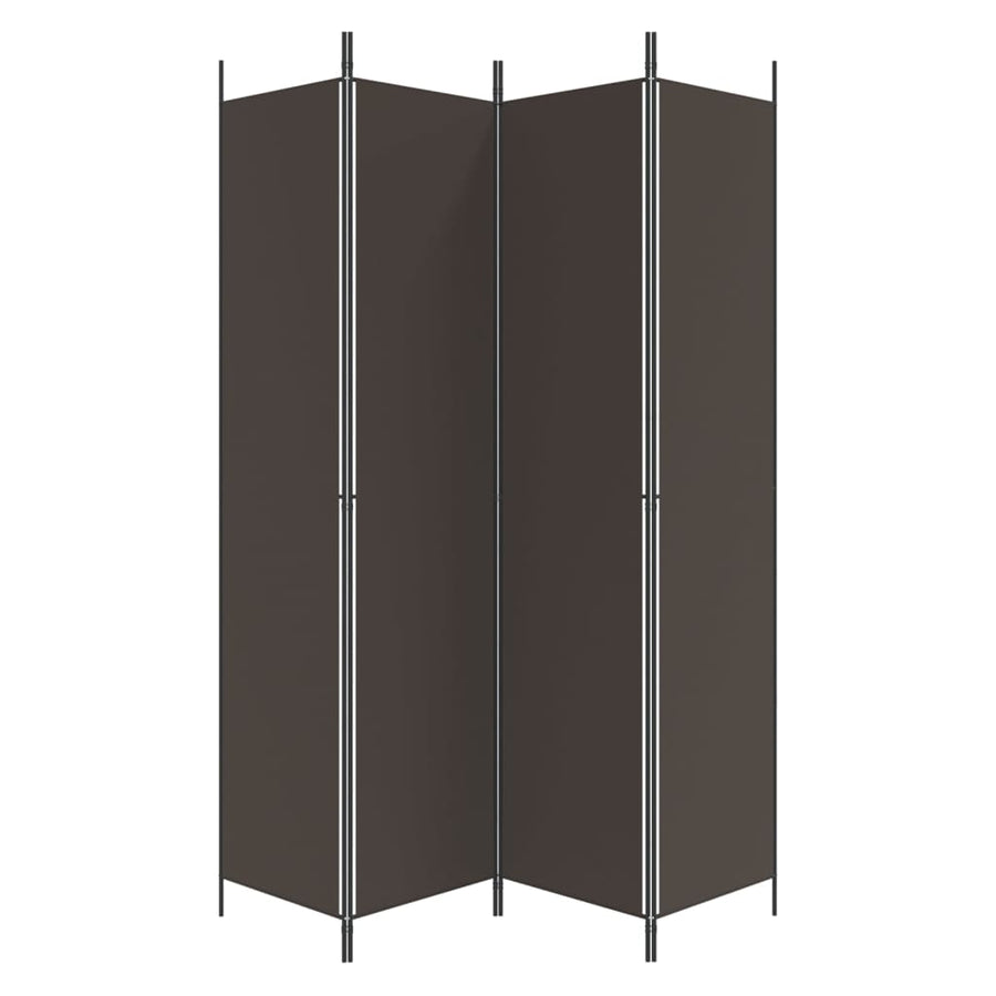 Kamerscherm Met 4 Panelen 200X220 Cm Stof Bruin