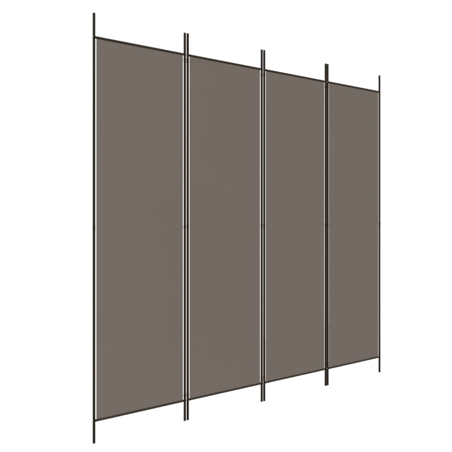 Kamerscherm Met 4 Panelen 200X220 Cm Stof Antracietkleurig