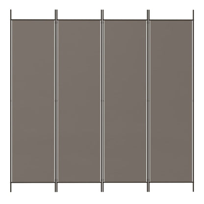Kamerscherm Met 4 Panelen 200X220 Cm Stof Antracietkleurig