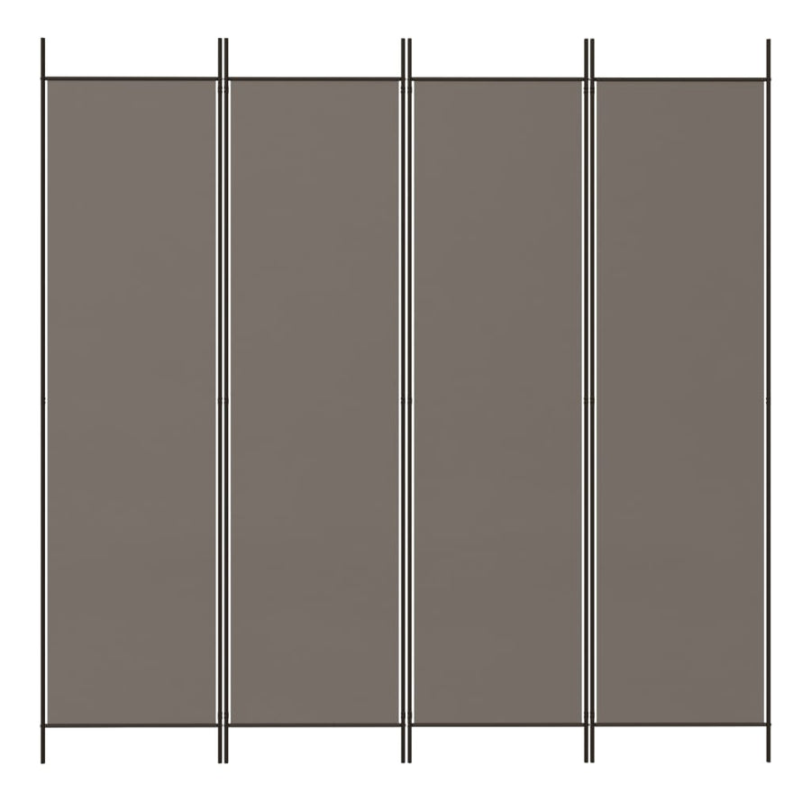 Kamerscherm Met 4 Panelen 200X220 Cm Stof Antracietkleurig