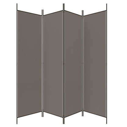 Kamerscherm Met 4 Panelen 200X220 Cm Stof Antracietkleurig
