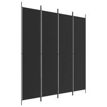 Kamerscherm Met 4 Panelen 200X220 Cm Stof Zwart