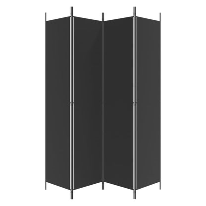 Kamerscherm Met 4 Panelen 200X220 Cm Stof Zwart