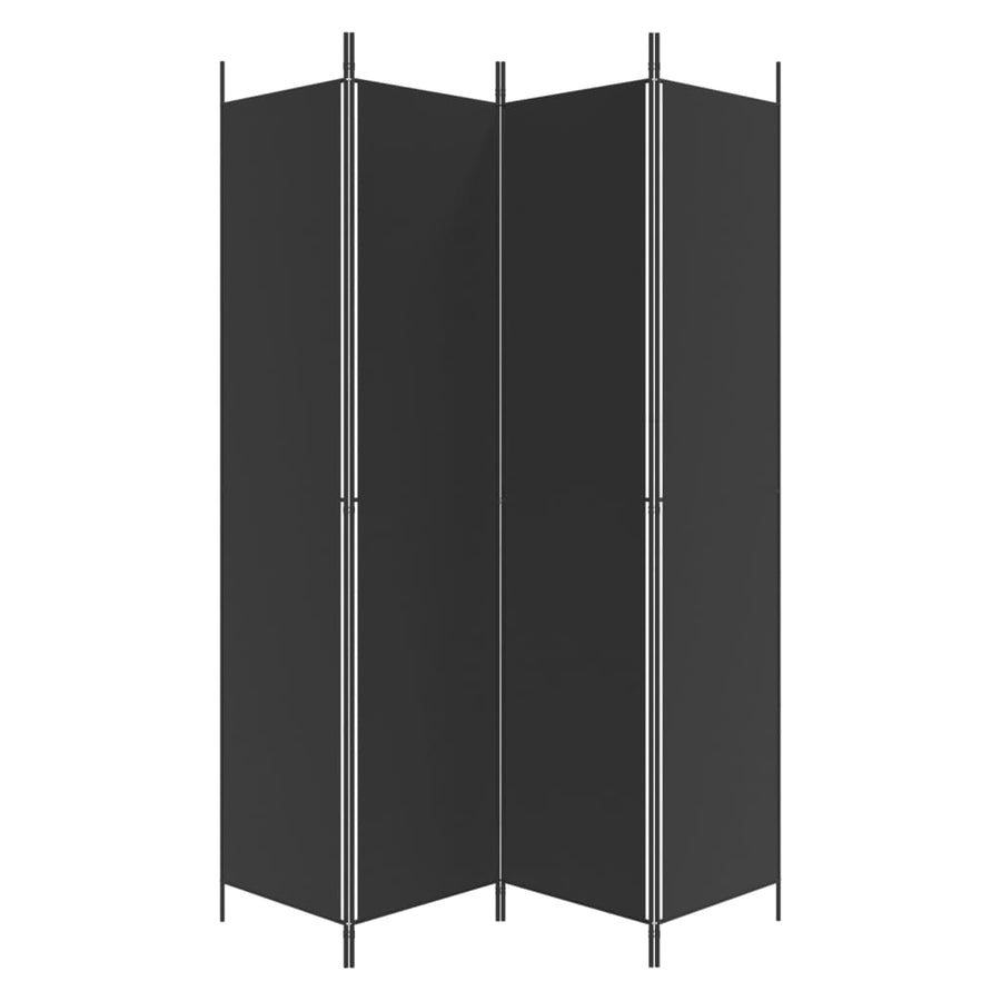 Kamerscherm Met 4 Panelen 200X220 Cm Stof Zwart
