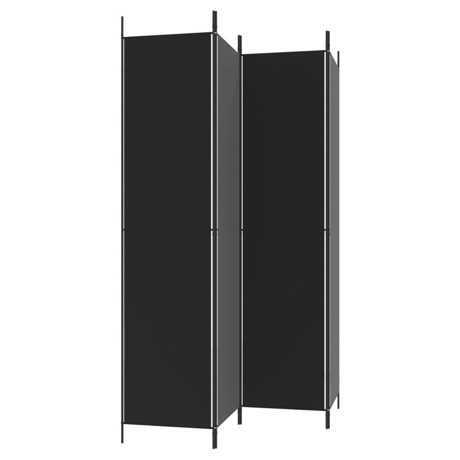 Kamerscherm Met 4 Panelen 200X220 Cm Stof Zwart