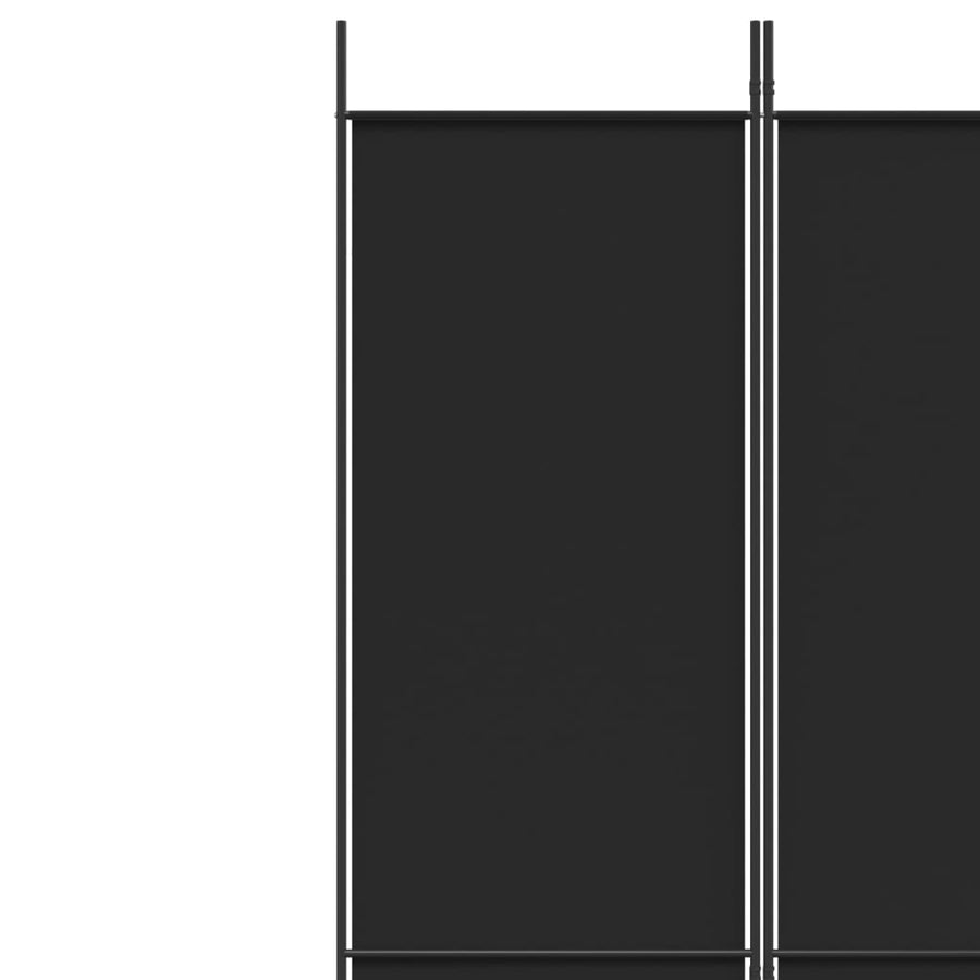 Kamerscherm Met 4 Panelen 200X220 Cm Stof Zwart