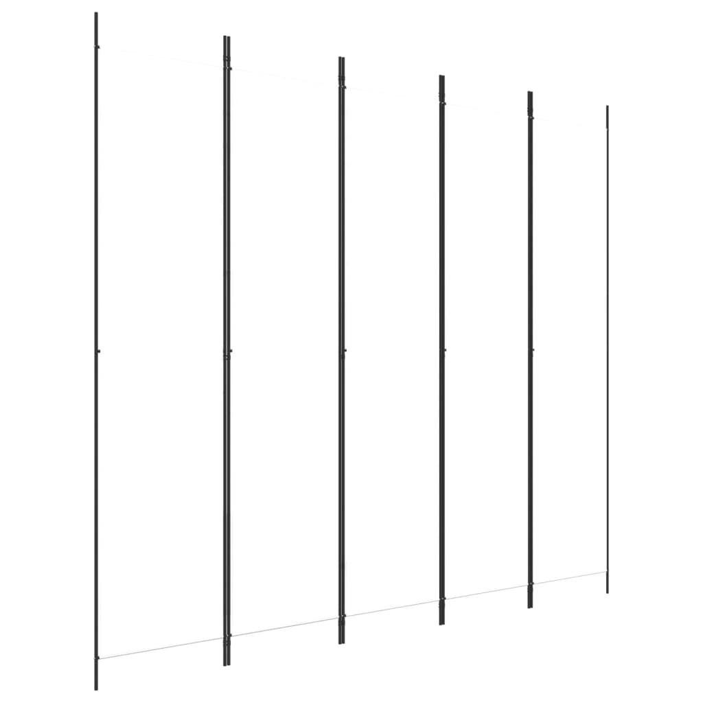 Kamerscherm Met 5 Panelen 250X220 Cm Stof Wit