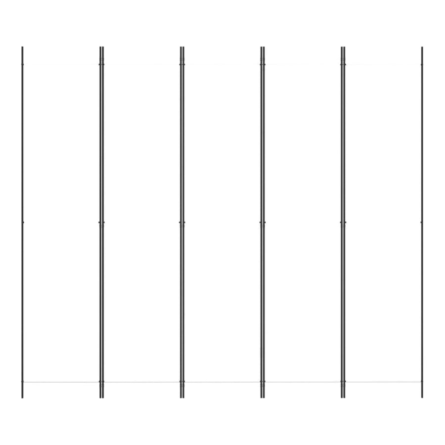 Kamerscherm Met 5 Panelen 250X220 Cm Stof Wit