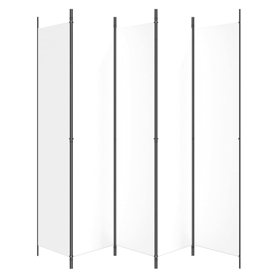 Kamerscherm Met 5 Panelen 250X220 Cm Stof Wit