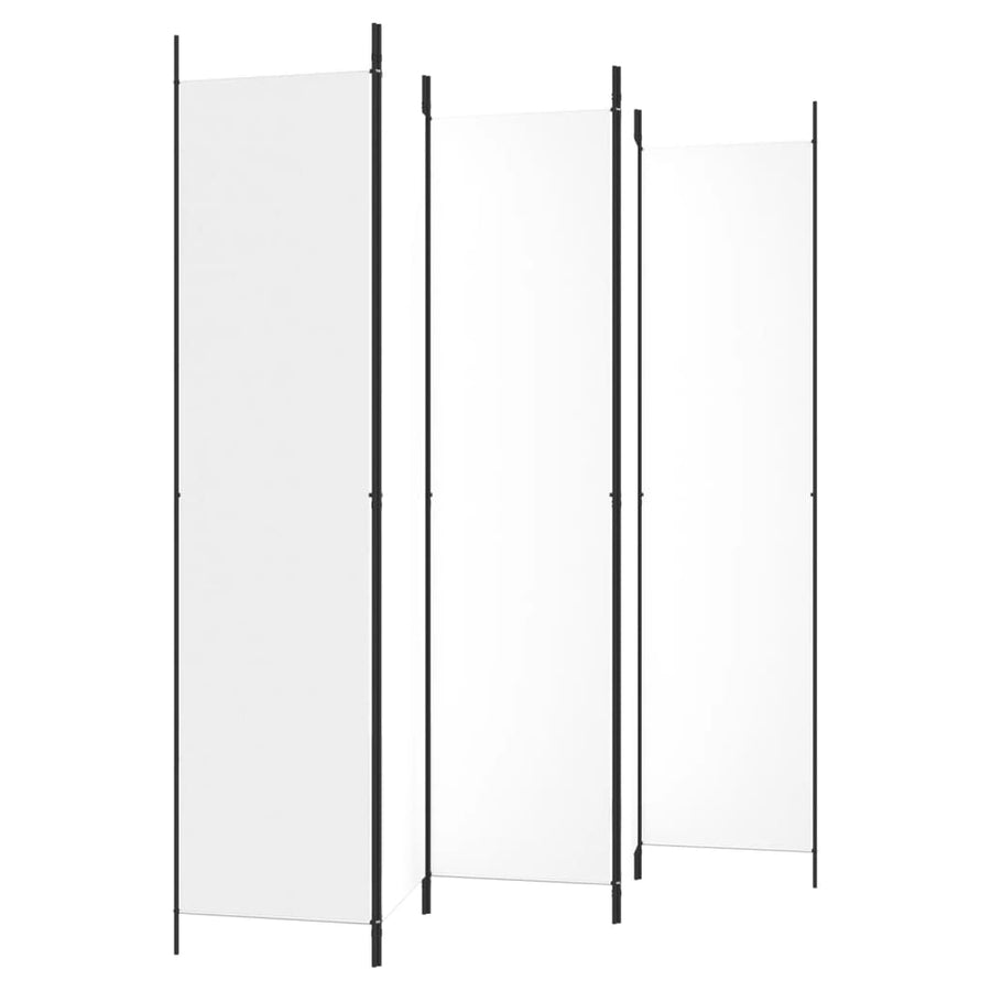 Kamerscherm Met 5 Panelen 250X220 Cm Stof Wit