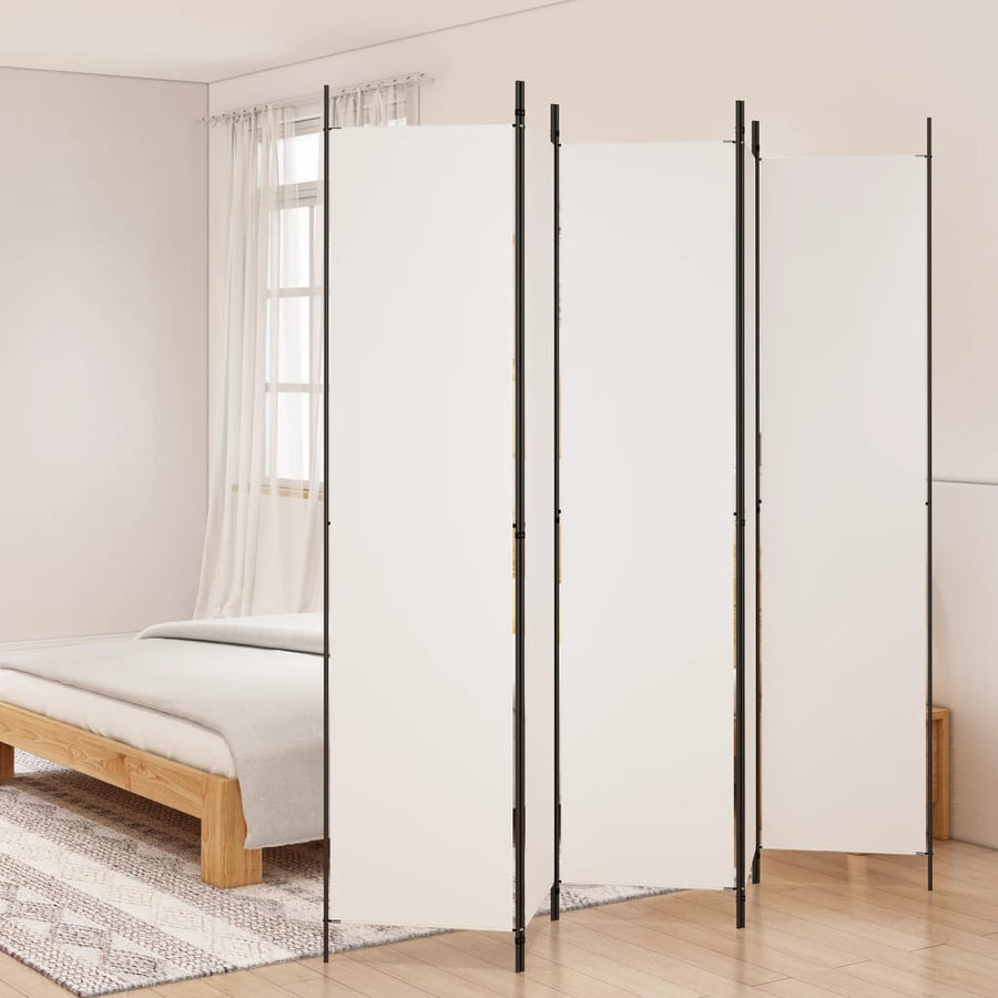 Kamerscherm Met 5 Panelen 250X220 Cm Stof Wit