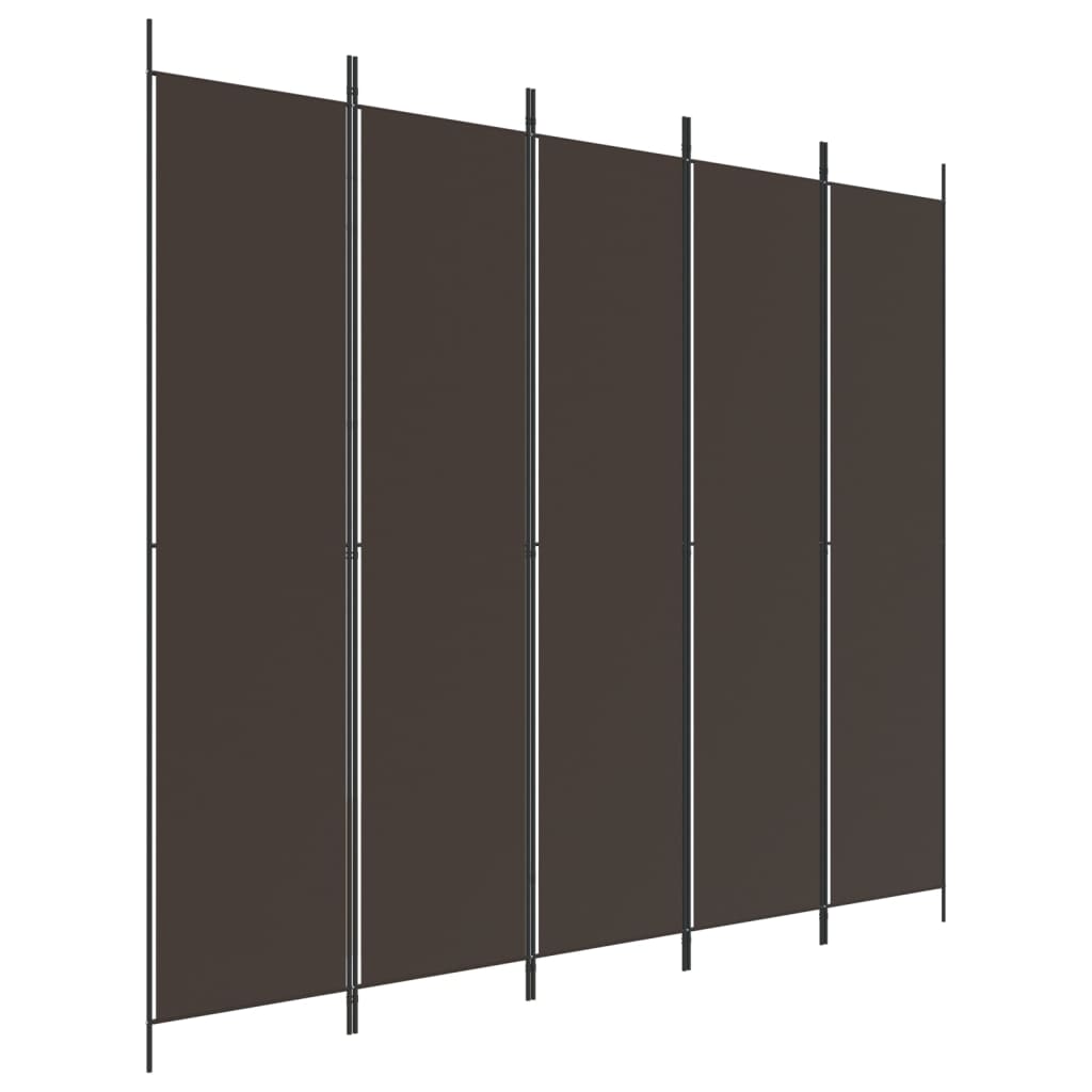 Kamerscherm Met 5 Panelen 250X220 Cm Stof Bruin