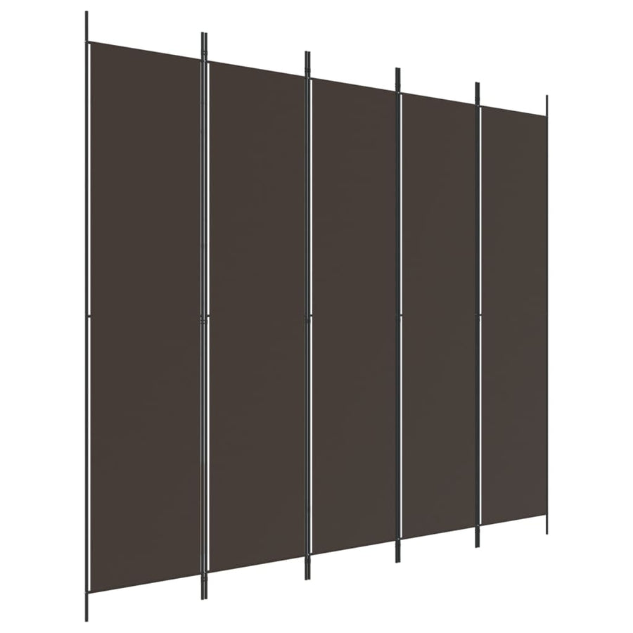 Kamerscherm Met 5 Panelen 250X220 Cm Stof Bruin