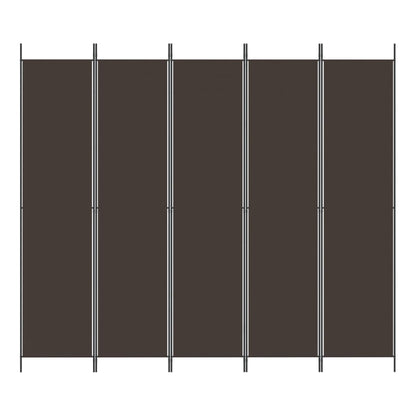 Kamerscherm Met 5 Panelen 250X220 Cm Stof Bruin