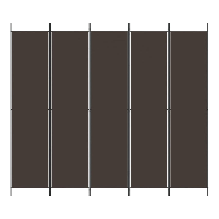Kamerscherm Met 5 Panelen 250X220 Cm Stof Bruin