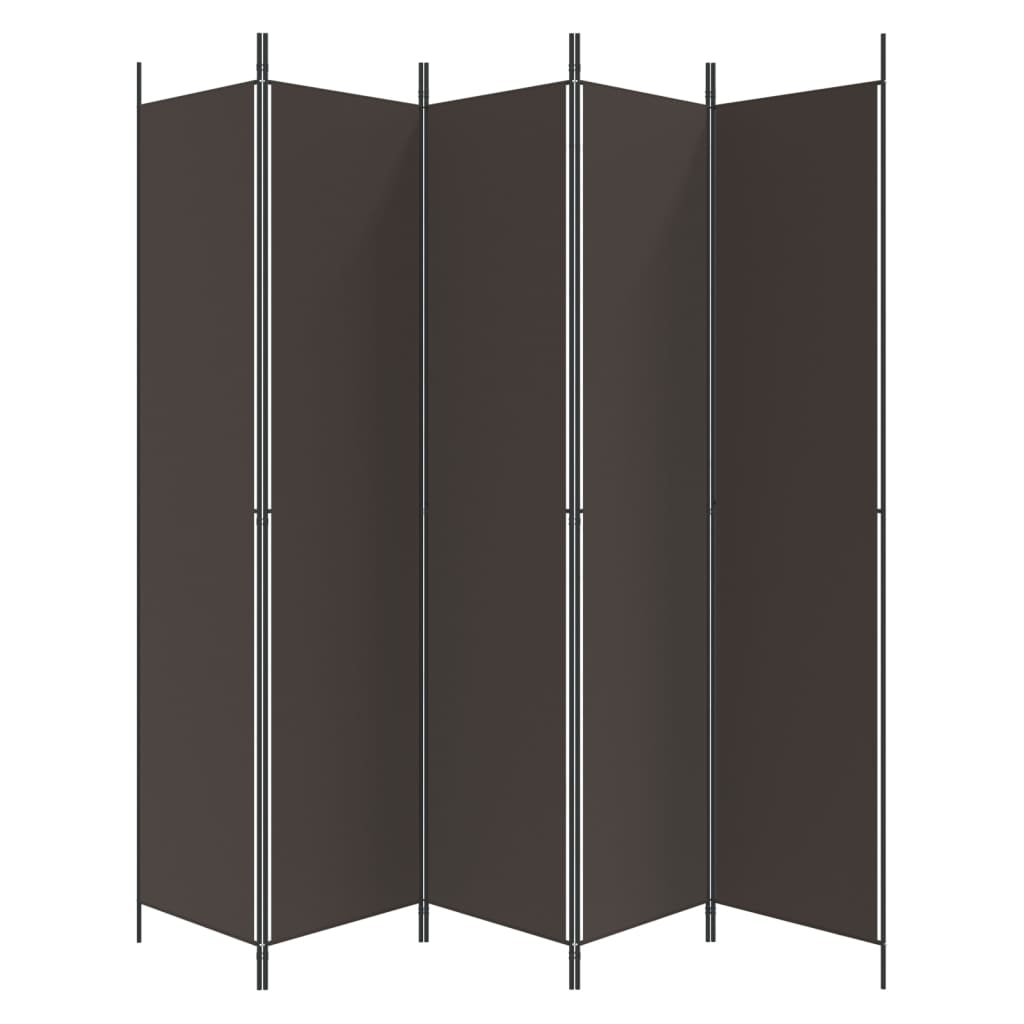 Kamerscherm Met 5 Panelen 250X220 Cm Stof Bruin