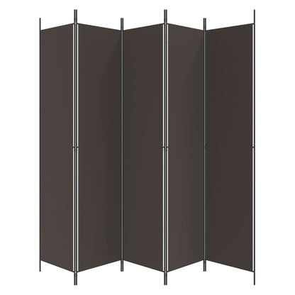 Kamerscherm Met 5 Panelen 250X220 Cm Stof Bruin