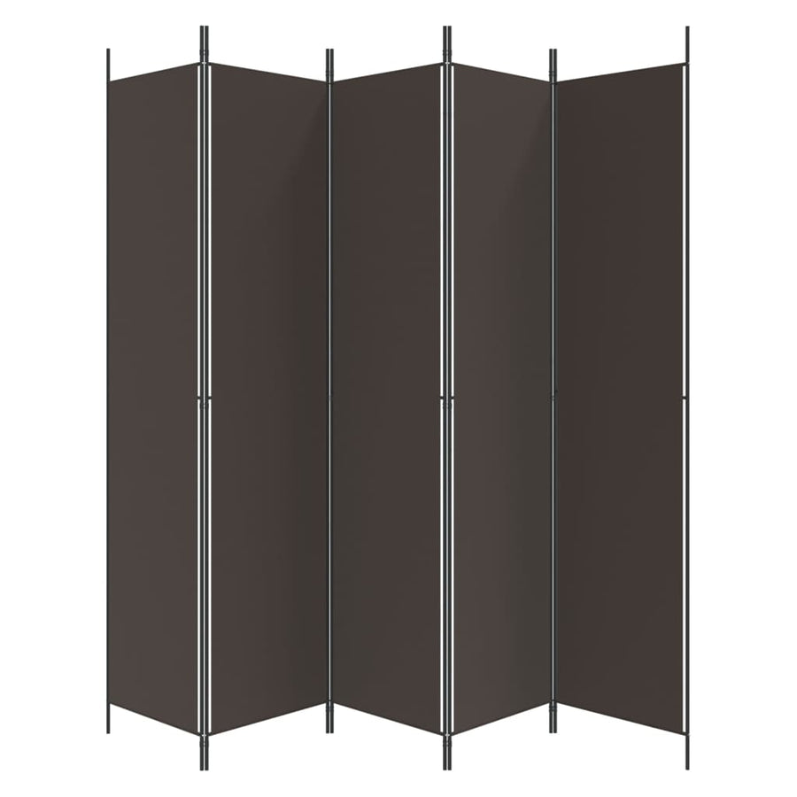 Kamerscherm Met 5 Panelen 250X220 Cm Stof Bruin